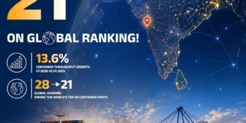 JNPA rises seven spots to rank 21st among top global container ports