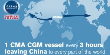 CMA CGM sends one ship sailing off China every three hours within OCEAN Alliance