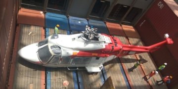 CMA CGM INDIA performed a historic operation by loading a HELICOPTER as part of its EPIC 2 service