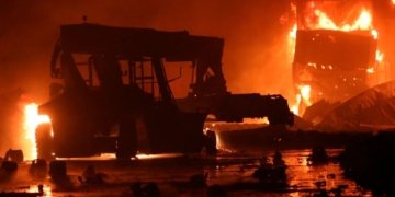 Fire accident at container depot in Chittagong