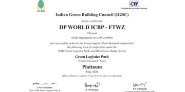 DP World Chennai Economic Zone Achieves IGBC Platinum Certification