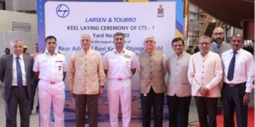 Keel Laying Ceremony of First Cadet Training Ship being built under IR Class