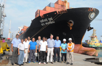 Dakshin Bharat Gateway Terminals handles longest container vessel