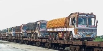 In a first, trucks with auto parts take train from Haryana to Gujarat
