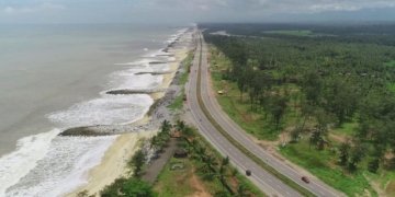 Construction of coastal highway and rail projects in Odisha